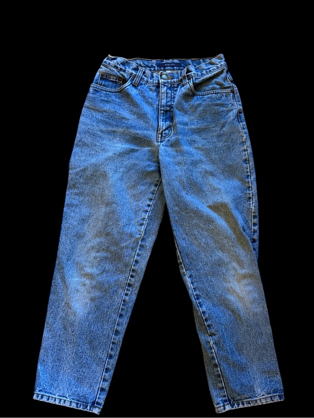 Bill Blass Easy Fit Jeans Women’s 4P Petite Blue Stonewash Tapered Cotton mom
